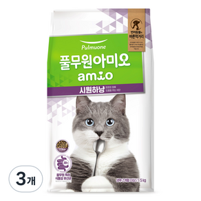 풀무원아미오 전연령 시원하냥 고양이 건식사료, 1.5kg, 3개, 닭