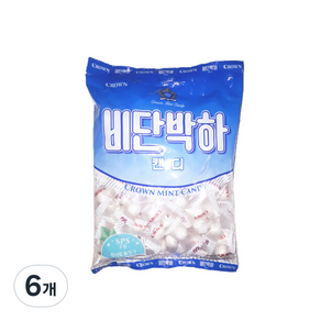 크라운 비단박하캔디, 400g, 6개