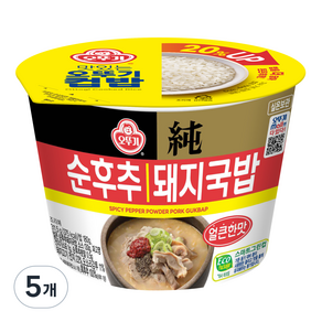 오뚜기 컵밥 얼큰 순후추 돼지국밥, 5개, 311.5g