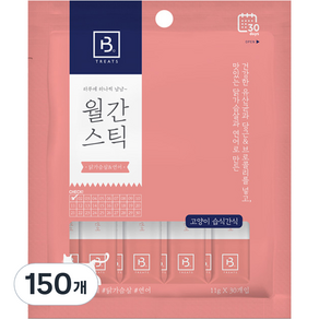 브리더랩 하루에 하나씩 월간스틱 짜먹는 고양이 간식, 혼합맛(닭가슴살/연어), 330g, 5개