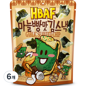 바프 마늘빵맛 김스낵, 40g, 6개