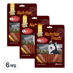 뉴트리션 트리츠 강아지 간식 20p, 소고기져키, 70g, 6개