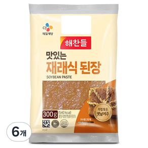 해찬들 맛있는 재래식 된장, 6개, 300g