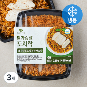 다즐샵 감자탕볶음밥 & 닭가슴살 도시락 (냉동), 220g, 3개