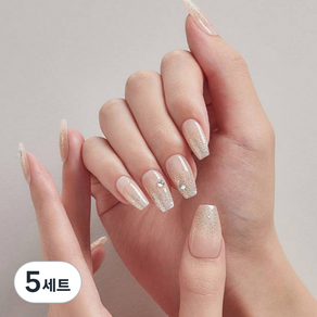 데싱디바 매직프레스 네일팁 세트, 크리스탈샴페인, 5세트