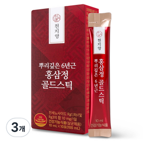 천지양 뿌리깊은 6년근 홍삼정 골드스틱 10p, 100ml, 3개