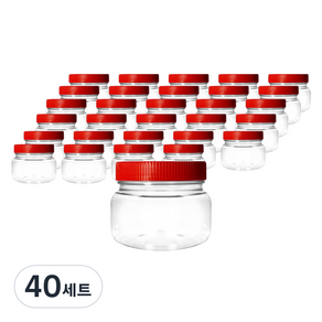 대경 광구 공통 다용도 용기 400g + 캡 적색 세트, 40세트, 용기 + 적색 캡