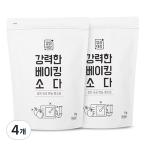 깔끔대장 강력한 베이킹소다 리필, 1kg, 4개