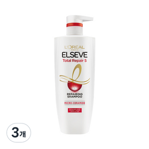 로레알파리 엘세브 토탈 리페어 5 샴푸 멜론 프루티 플로럴향, 620ml, 3개