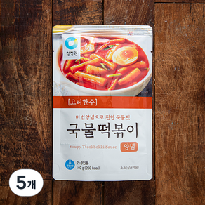 대상 청정원 요리한수 국물떡볶이 양념, 140g, 5개