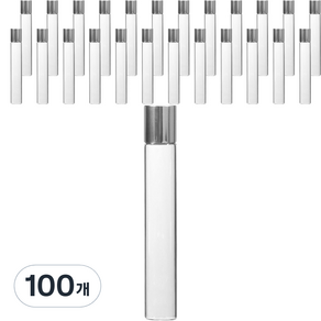 롤온 향수 용기 10ml, 100개, 실버(캡) + 투명(용기)