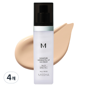 미샤 M 시그너처 링클 필업 비비크림 SPF45 PA++, 21호 화사한 베이지, 44g, 4개