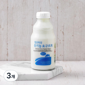 범산목장 유기가공식품인증 플레인요구르트, 450ml, 3개