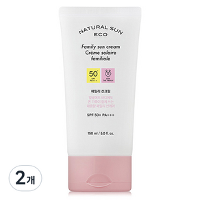 내추럴 선 에코 패밀리 선크림 SPF50+ PA+++, 150ml, 2개