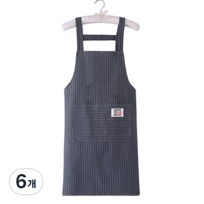 씨오브비 주방용 카페용 코튼 패브릭 앞치마, 다크그레이, 6개