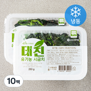 우리땅 유기가공식품 인증 데친 시금치 (냉동), 250g, 10팩