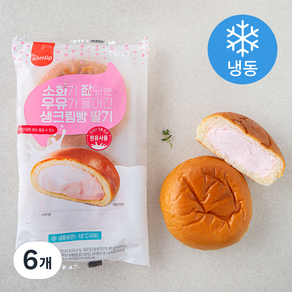 삼립 소화가 잘되는 우유가 들어간 생크림빵 딸기 2입 (냉동), 190g, 6개