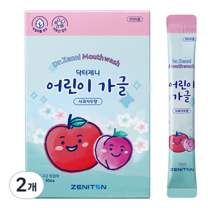 제니튼 닥터제니 일회용 스틱 어린이 가글 사과자두향 30p, 300ml, 2개