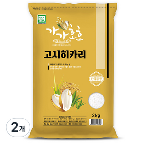 가가호호 2024년산 햅쌀 고시히카리 쌀, 특등급, 3kg, 2개