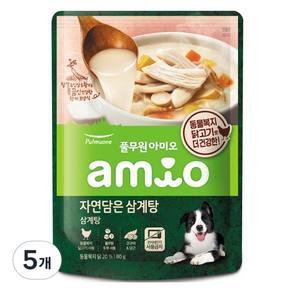 풀무원 강아지 아미오 RRP 자연담은 삼계탕, 닭, 80g, 5개