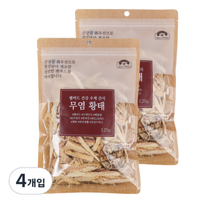 벨버드 건강수제간식, 무염황태 맛, 120g, 4개