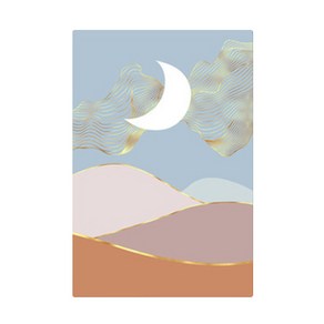 블럭마트 해와달 인테리어 캔버스 그림 mixed_moon