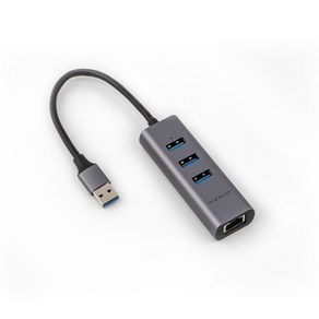 위즈플랫 USB3.2 Gen1 기가비트 이더넷 랜 어댑터 USB허브 WIZ-HR34 V2, 스페이스 그레이, 1개