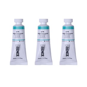 신한에쎈스 아크릴 컬러 물감 Tube A 시리즈 브라이트 아쿠아 그린 3p, 1색, 50ml