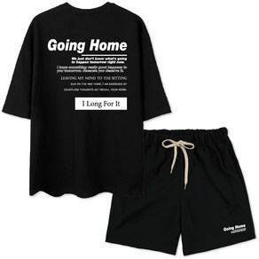 벤힛 빅사이즈 Going Home 오버핏 반팔 + 반바지 트레이닝 세트