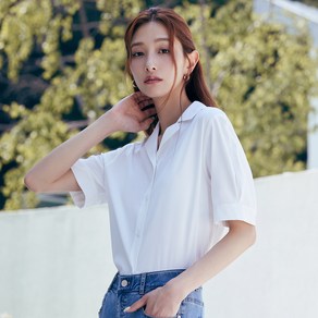 클라비스 여성용 테일러드 반팔 찰랑셔츠