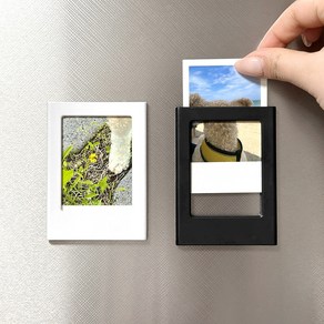 모나코올리브 냉장고 부착 폴라로이드 자석액자 세트, 블랙, 화이트, 1세트