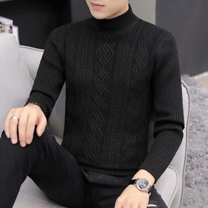 알로데 남성용 레트로 꽈베기 반목 스웨터