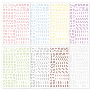 리훈 한글손글씨 스르르 리무버블 스티커 8종 세트, 혼합색상, 1세트