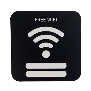 부착형 와이파이 안내 표지판 세트 블랙, FREE WIFI, 1세트