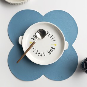 에이드엘 클로버 레더 미니 테이블 매트, 블루, 298 x 302 mm, 2개