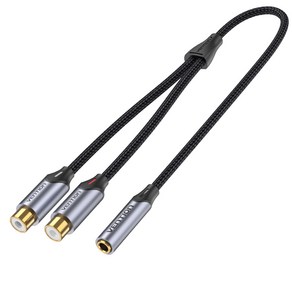 벤션 울트라 3.5mm F to 2 RCA F 오디오 케이블, BCOHY