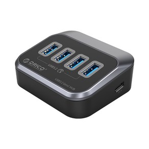 오리코 C타입 4포트 USB허브 2 in 1 케이블 무전 유전 겸용 USB3.2 GEN1 M3U3-4A, 혼합색상, 1개