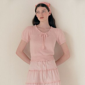 로라로라 여성용 RIBBON HALF SLEEVE KNIT