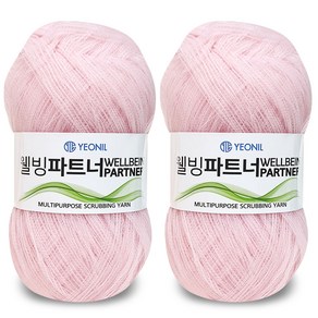 니뜨 웰빙파트너 수세미실 60g x 2p, 15 베이비핑크, 1세트