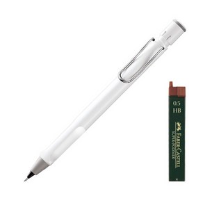 LAMY 사파리 샤프 119화이트 + 샤프심 HB 랜덤발송 + 리플렛 + 케이스, 1세트, 0.5mm