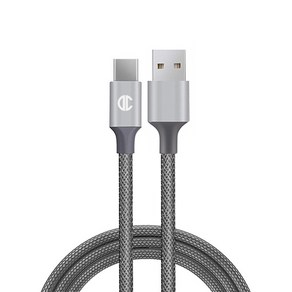 디씨네트워크 메탈 패브릭 USB C타입 고속 충전케이블, 3m, 그레이, 1개