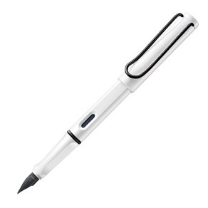 LAMY 사파리 블랙 클립 2023년 만년필, EF, 화이트