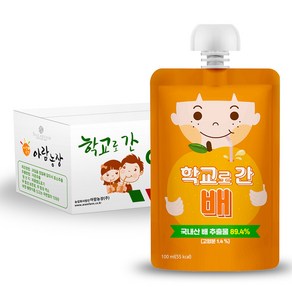 아람농장 학교로 간 주스, 100ml, 40개, 배