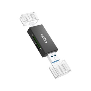 엑토 TF SD카드 USB 3.2 C타입 듀얼 OTG 멀티 카드리더기, OTG-10, 블랙, 1개