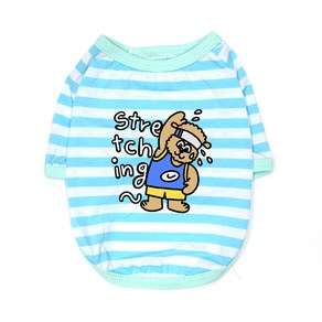 블랭크도그 강아지 스트레칭 보이 티셔츠, BLUE, 1개
