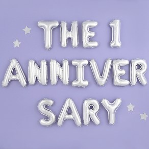 파티팡 THE 1 ANNIVERSARY 은박풍선 세트, 실버, 3세트