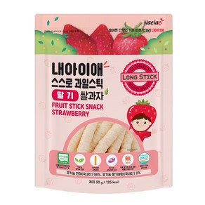 유아용 내아이애 유기농 스스로 과일 롱스틱, 딸기, 30g, 1개