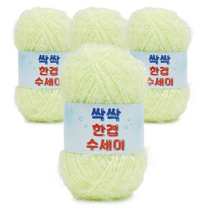 쎄비 싹싹 수세미 뜨개실 80g, 353 청포도에이드, 4개