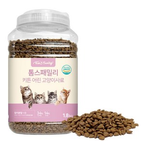 톰스패밀리 키튼 어린 고양이 사료 용기형, 참치, 1.8kg, 1개