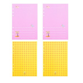 스폰지밥 A5 6공 리필속지 일기장 2p + 체크 패턴 2p 세트, 148 x 210 mm, 16매